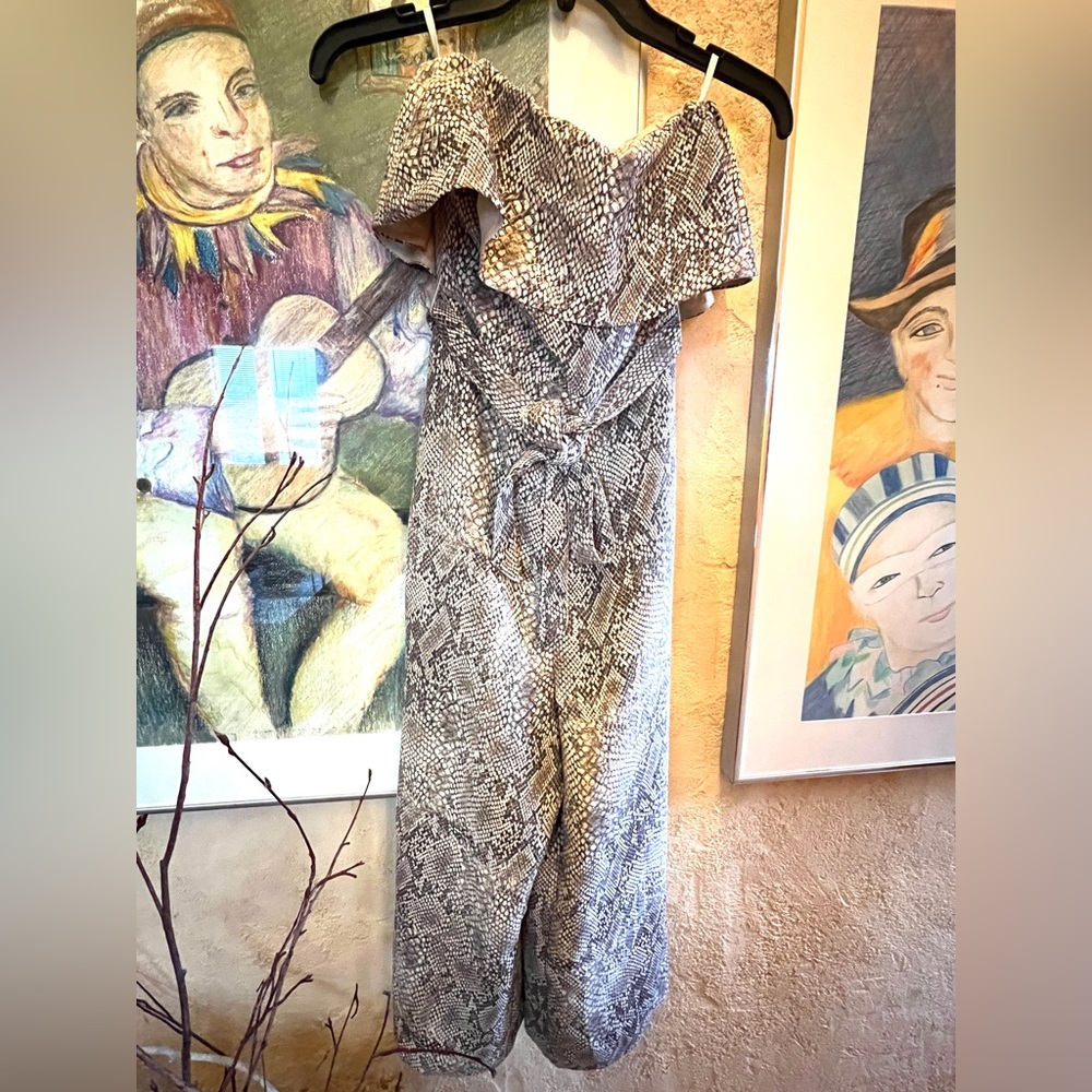 Babaton Gray Snakeskin Jumpsuit